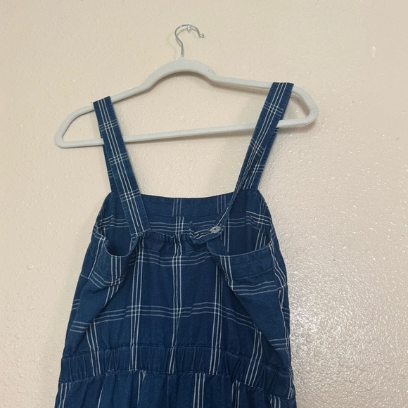 J. Crew Factory Windowpane Denim Crossover Jumpsuit - Picture 5 of 10